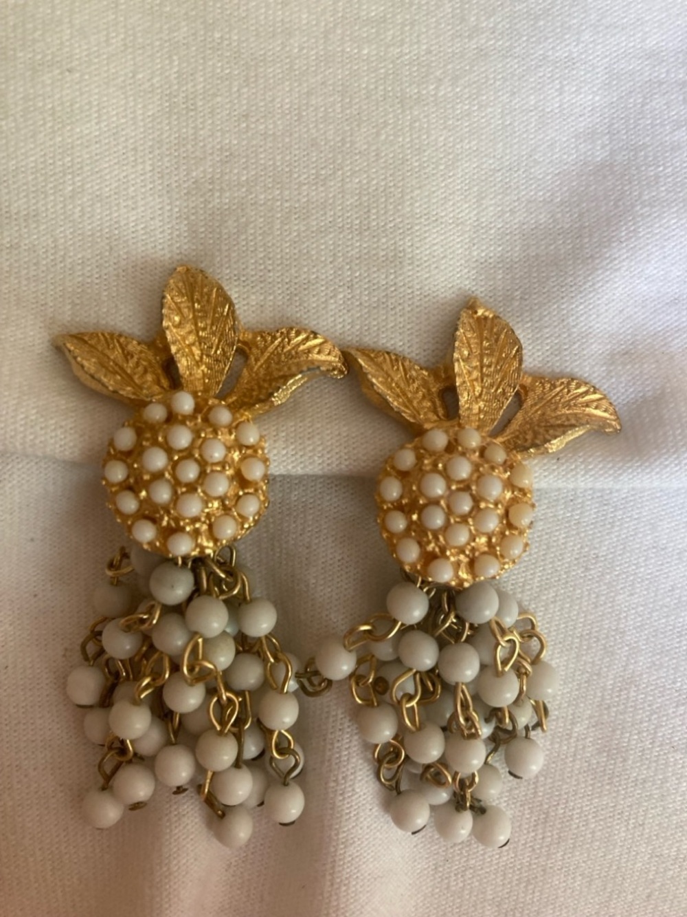 Alice Caviness Vintage Clip Earrings Beaded Tassel